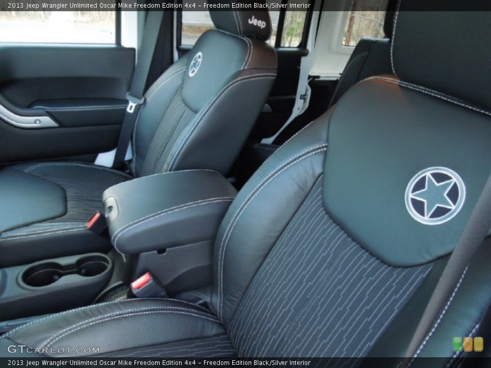 Freedom Edition Black/Silver Interior Front Seat for the 2013 Jeep Wrangler Unlimited Oscar Mike Freedom Edition 4x4 #76917708