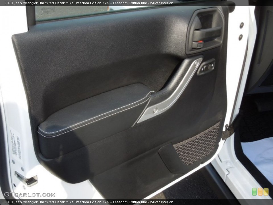 Freedom Edition Black/Silver Interior Door Panel for the 2013 Jeep Wrangler Unlimited Oscar Mike Freedom Edition 4x4 #76917735
