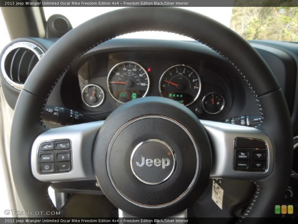 Freedom Edition Black/Silver Interior Steering Wheel for the 2013 Jeep Wrangler Unlimited Oscar Mike Freedom Edition 4x4 #76917832