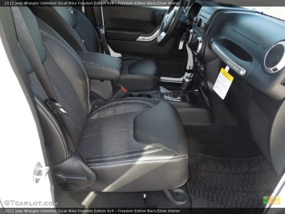 Freedom Edition Black/Silver Interior Front Seat for the 2013 Jeep Wrangler Unlimited Oscar Mike Freedom Edition 4x4 #76917921