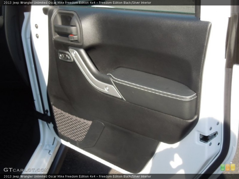 Freedom Edition Black/Silver Interior Door Panel for the 2013 Jeep Wrangler Unlimited Oscar Mike Freedom Edition 4x4 #76917939