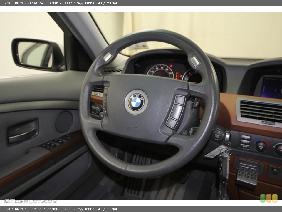 Basalt Grey/Flannel Grey Interior Steering Wheel for the 2005 BMW 7 Series 745i Sedan #76919071