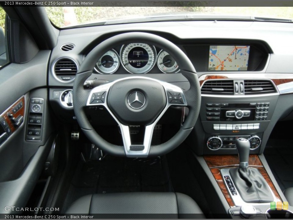 Black Interior Steering Wheel for the 2013 Mercedes-Benz C 250 Sport #76919403