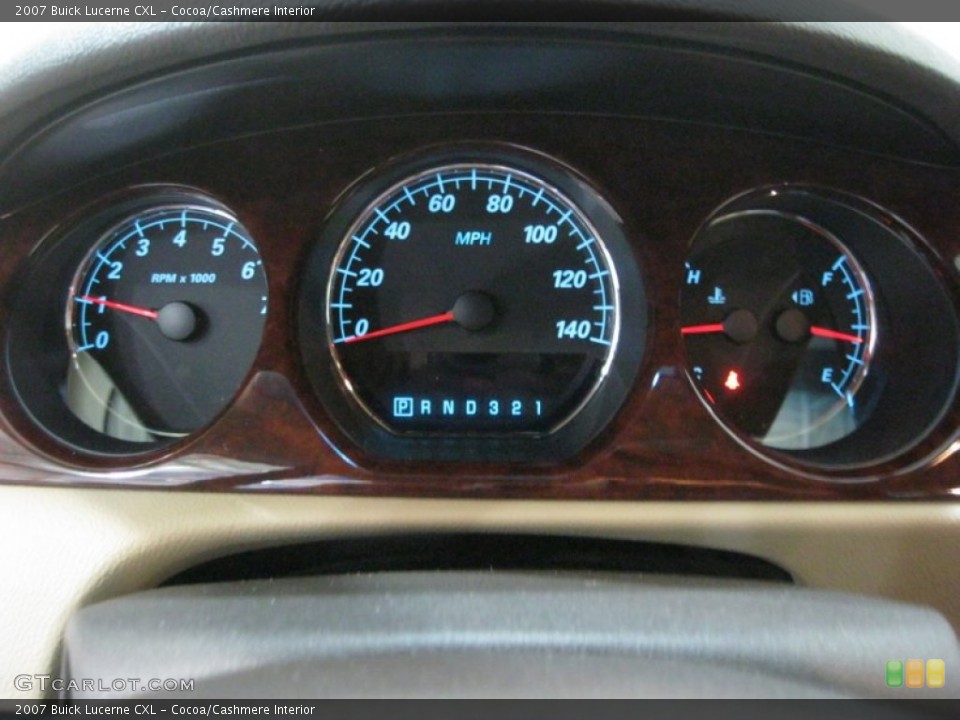 Cocoa/Cashmere Interior Gauges for the 2007 Buick Lucerne CXL #76921655