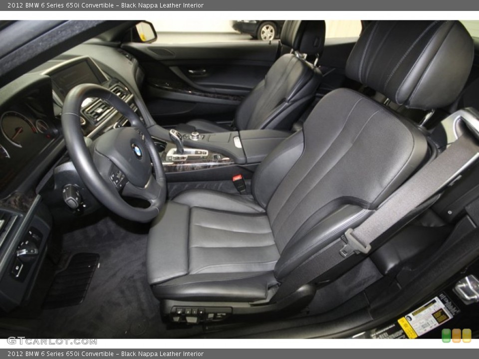 Black Nappa Leather Interior Photo for the 2012 BMW 6 Series 650i Convertible #76922250