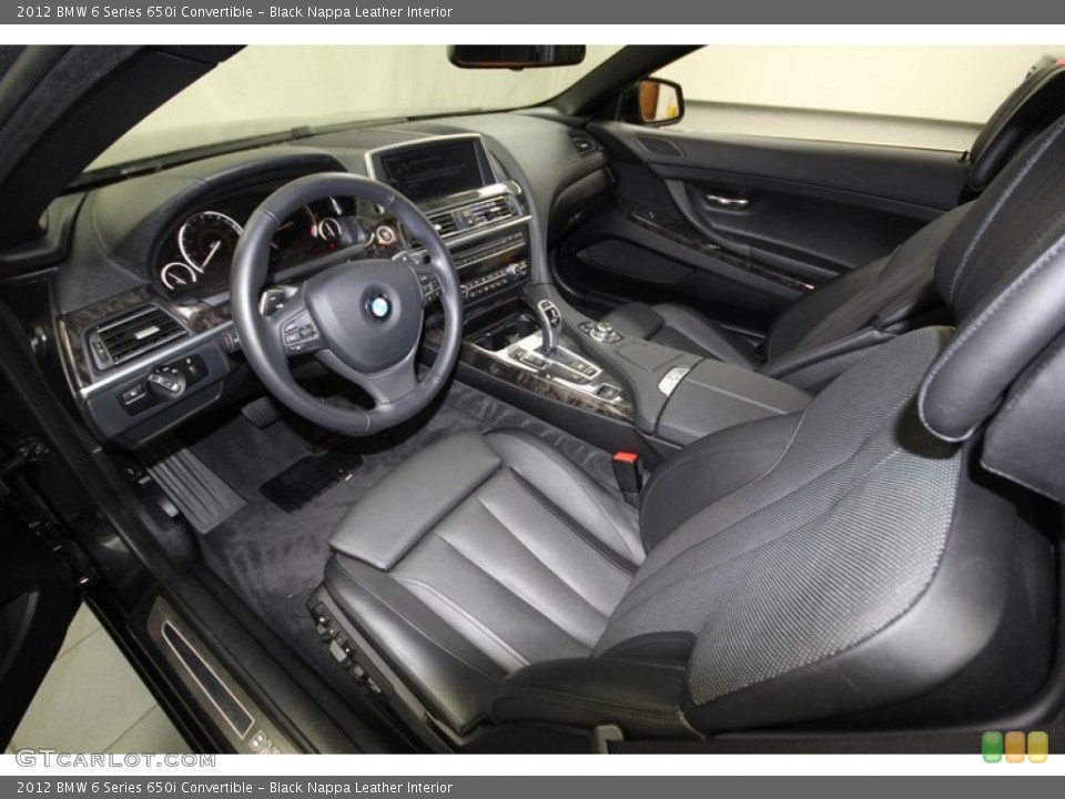 Black Nappa Leather Interior Prime Interior for the 2012 BMW 6 Series 650i Convertible #76922397