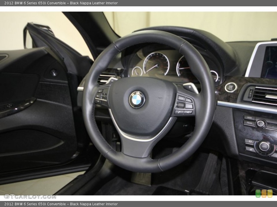 Black Nappa Leather Interior Steering Wheel for the 2012 BMW 6 Series 650i Convertible #76922664
