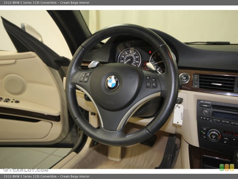 Cream Beige Interior Steering Wheel for the 2010 BMW 3 Series 328i Convertible #76923165