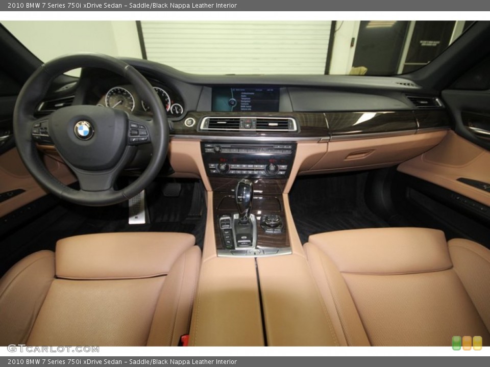 Saddle/Black Nappa Leather Interior Dashboard for the 2010 BMW 7 Series 750i xDrive Sedan #76925215