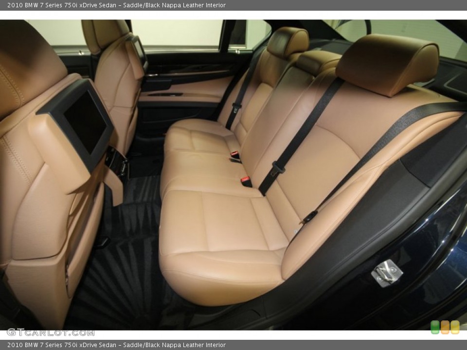 Saddle/Black Nappa Leather Interior Rear Seat for the 2010 BMW 7 Series 750i xDrive Sedan #76925256