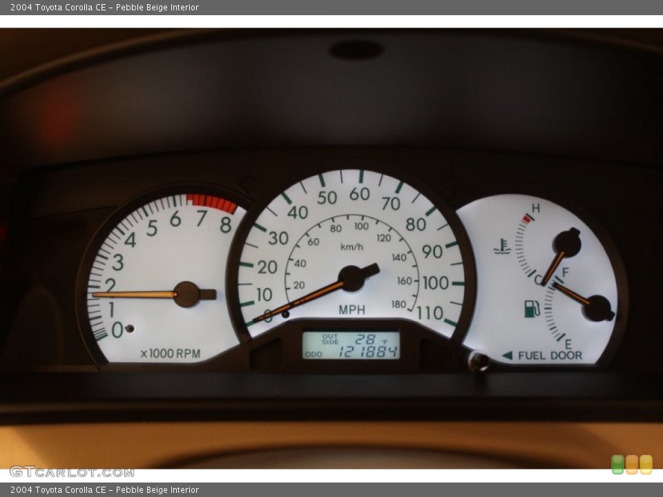 Pebble Beige Interior Gauges for the 2004 Toyota Corolla CE #76925302