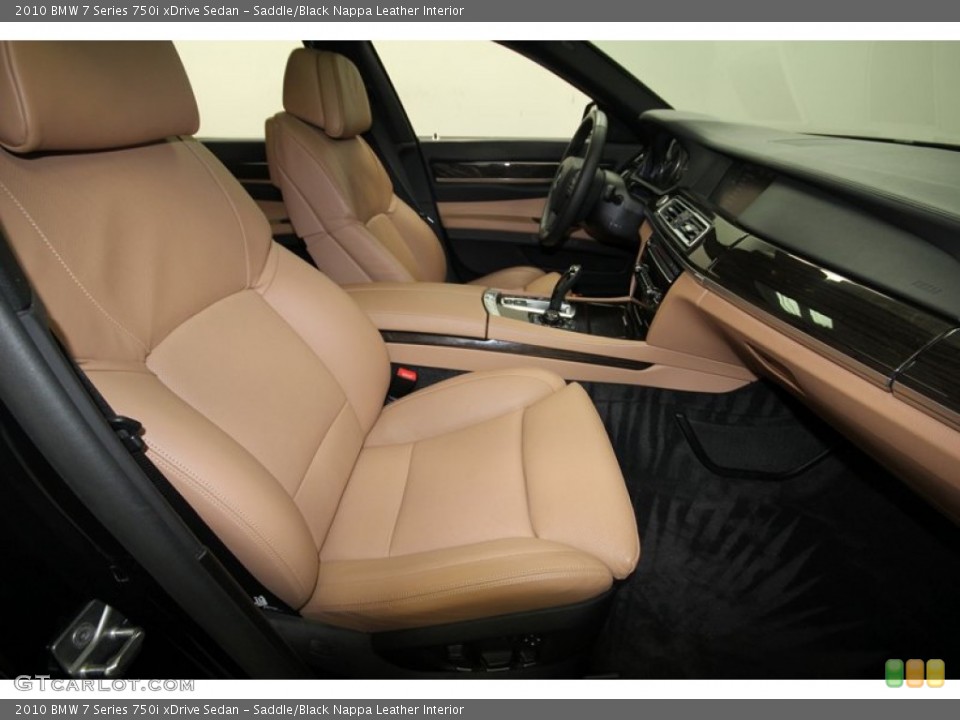 Saddle/Black Nappa Leather Interior Photo for the 2010 BMW 7 Series 750i xDrive Sedan #76925568