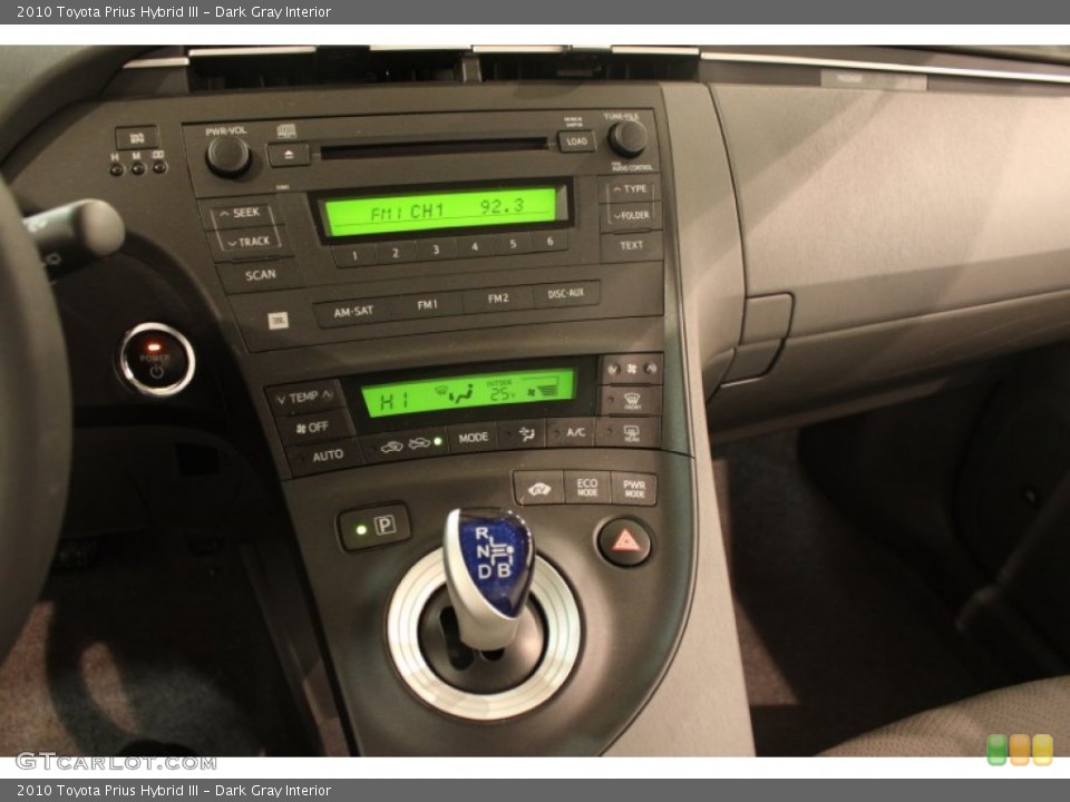 Dark Gray Interior Controls for the 2010 Toyota Prius Hybrid III #76926349