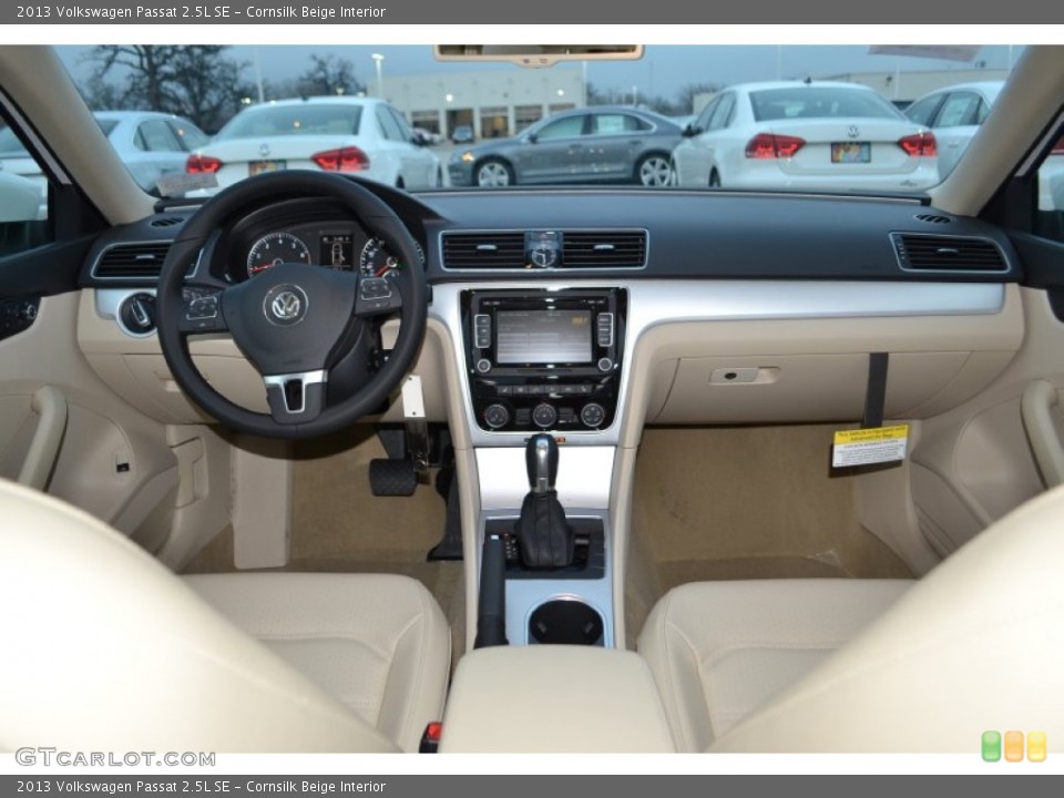 Cornsilk Beige Interior Dashboard for the 2013 Volkswagen Passat 2.5L SE #76928079