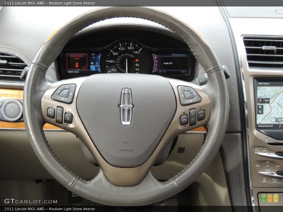 Medium Light Stone Interior Steering Wheel for the 2011 Lincoln MKX AWD #76934917