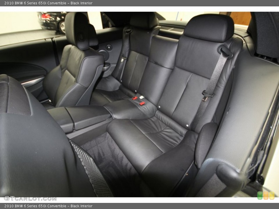 Black Interior Rear Seat for the 2010 BMW 6 Series 650i Convertible #76935017