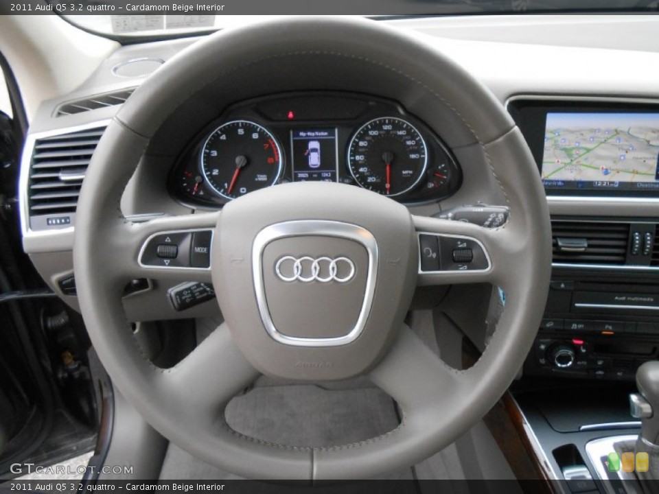 Cardamom Beige Interior Steering Wheel for the 2011 Audi Q5 3.2 quattro #76944694