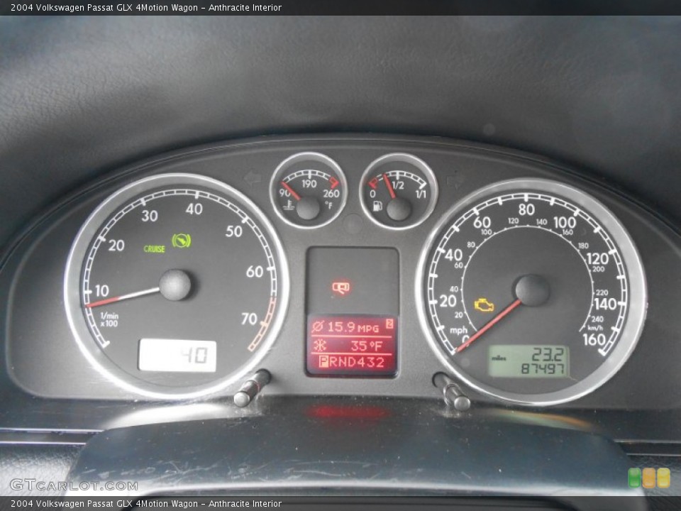 Anthracite Interior Gauges for the 2004 Volkswagen Passat GLX 4Motion Wagon #76946119