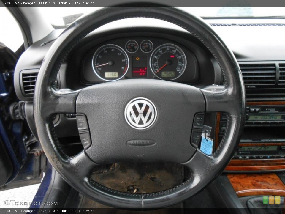 Black Interior Steering Wheel for the 2001 Volkswagen Passat GLX Sedan #76948318
