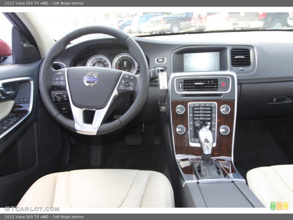 Soft Beige Interior Dashboard for the 2013 Volvo S60 T6 AWD #76948531