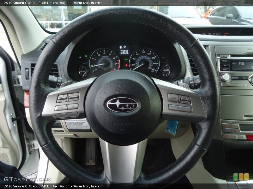 Warm Ivory Interior Steering Wheel for the 2010 Subaru Outback 3.6R Limited Wagon #76953067