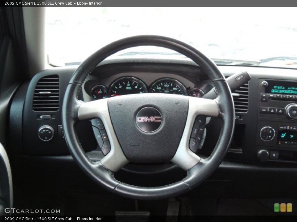 Ebony Interior Steering Wheel for the 2009 GMC Sierra 1500 SLE Crew Cab #76964347
