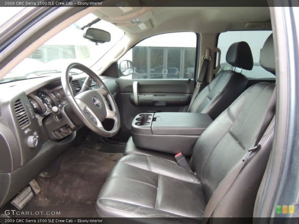 Ebony Interior Front Seat for the 2009 GMC Sierra 1500 SLE Crew Cab #76964374