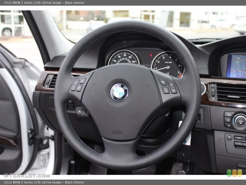 Black Interior Steering Wheel for the 2010 BMW 3 Series 328i xDrive Sedan #76969924