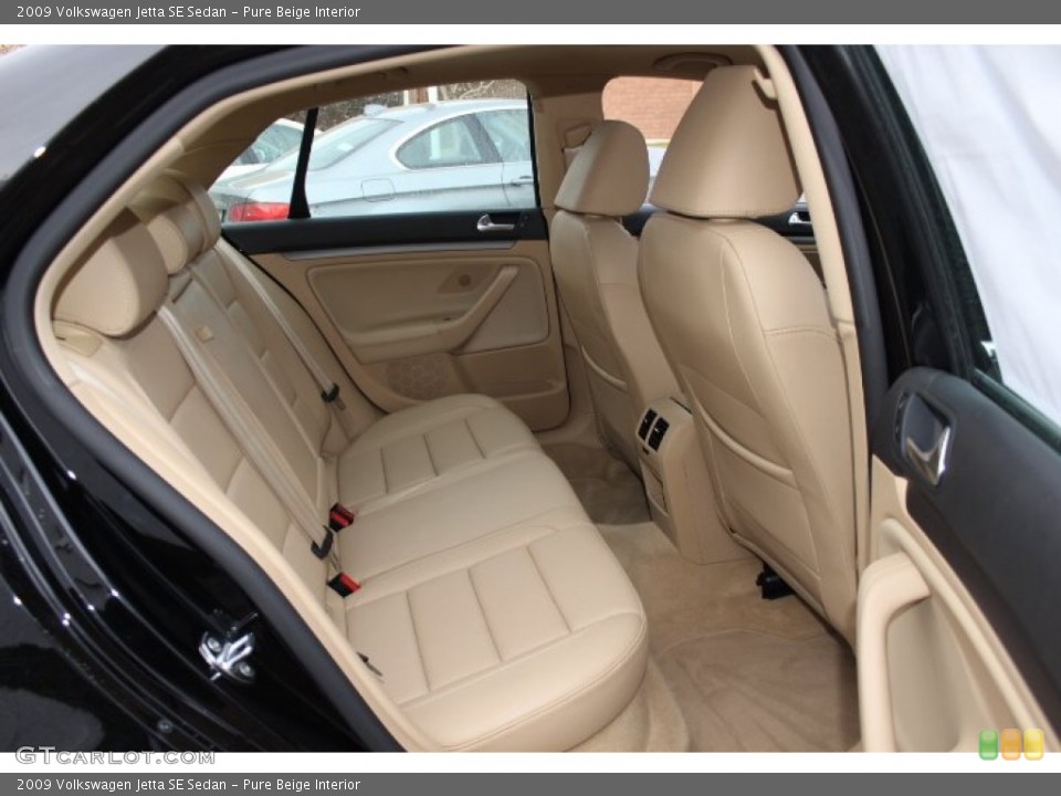 Pure Beige Interior Rear Seat for the 2009 Volkswagen Jetta SE Sedan #76970844