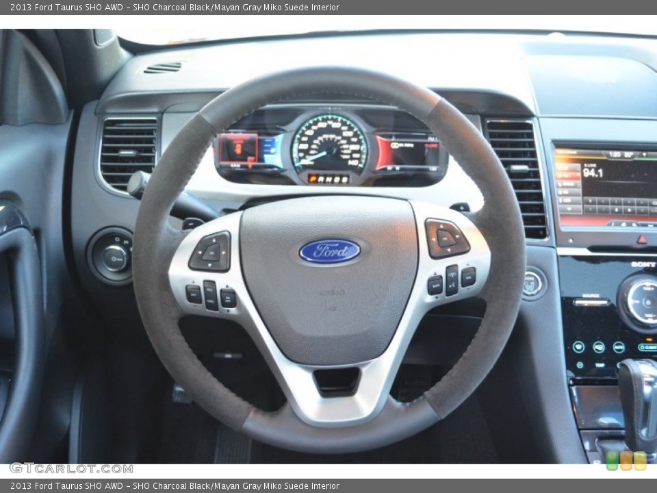 SHO Charcoal Black/Mayan Gray Miko Suede Interior Steering Wheel for the 2013 Ford Taurus SHO AWD #76971684