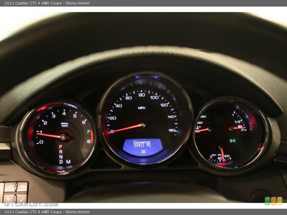 Ebony Interior Gauges for the 2011 Cadillac CTS 4 AWD Coupe #76971901