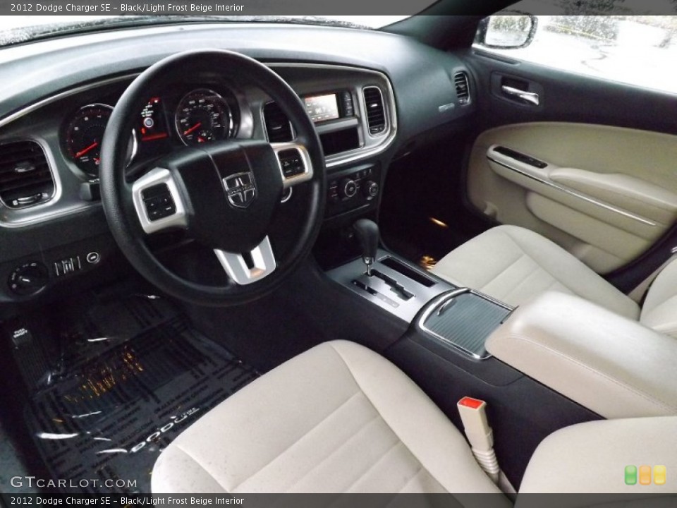Black/Light Frost Beige Interior Prime Interior for the 2012 Dodge Charger SE #76973133