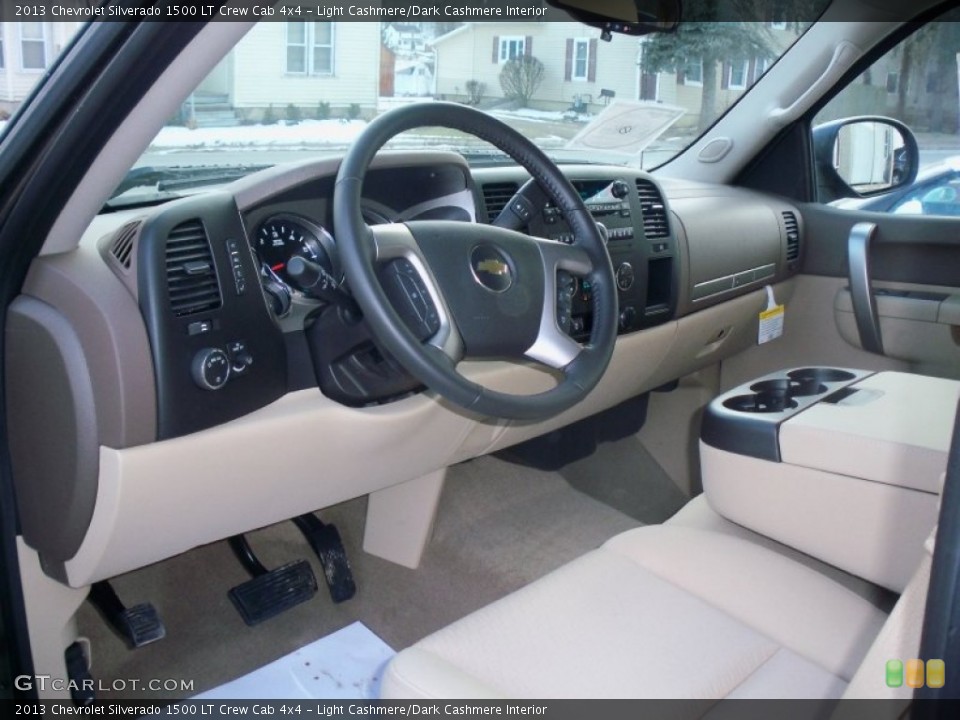 Light Cashmere/Dark Cashmere Interior Dashboard for the 2013 Chevrolet Silverado 1500 LT Crew Cab 4x4 #76973825
