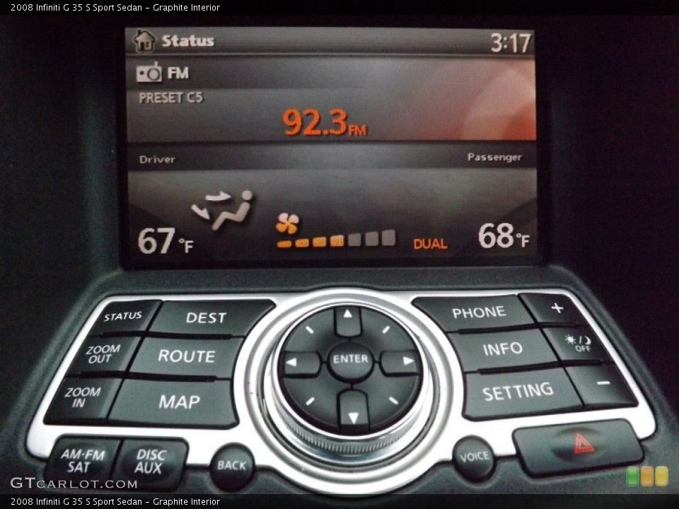 Graphite Interior Controls for the 2008 Infiniti G 35 S Sport Sedan #76974307