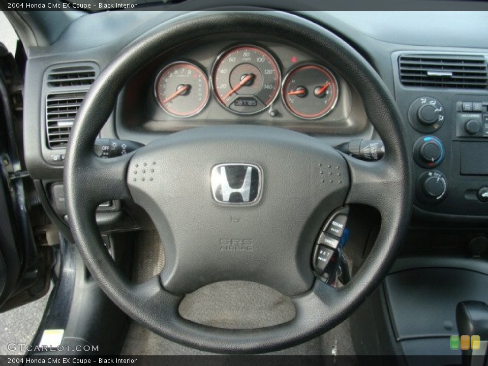 Black Interior Steering Wheel for the 2004 Honda Civic EX Coupe #76975003