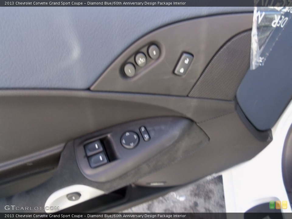 Diamond Blue/60th Anniversary Design Package Interior Controls for the 2013 Chevrolet Corvette Grand Sport Coupe #76975627