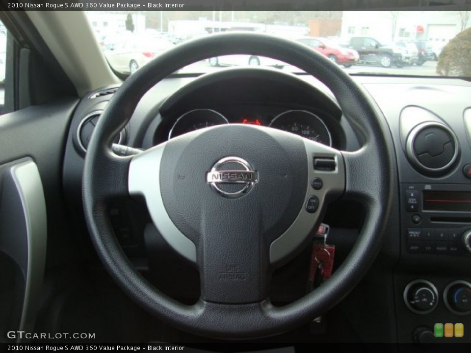 Black Interior Steering Wheel for the 2010 Nissan Rogue S AWD 360 Value Package #76977835