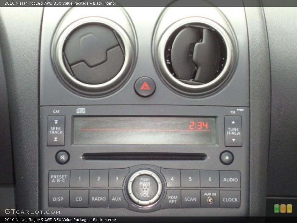 Black Interior Controls for the 2010 Nissan Rogue S AWD 360 Value Package #76977865