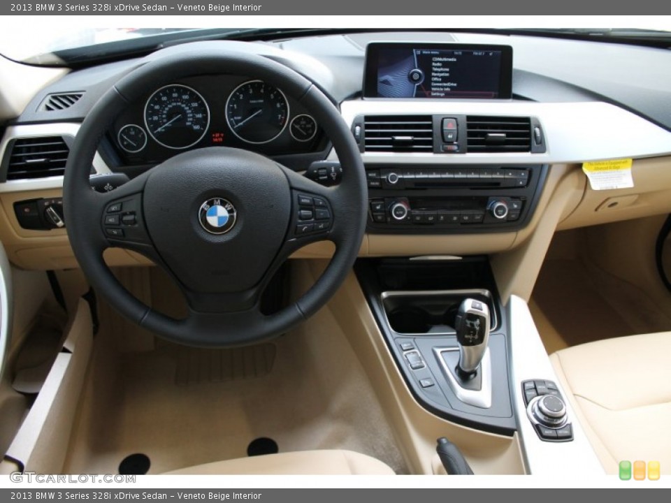 Veneto Beige Interior Dashboard for the 2013 BMW 3 Series 328i xDrive Sedan #76977886