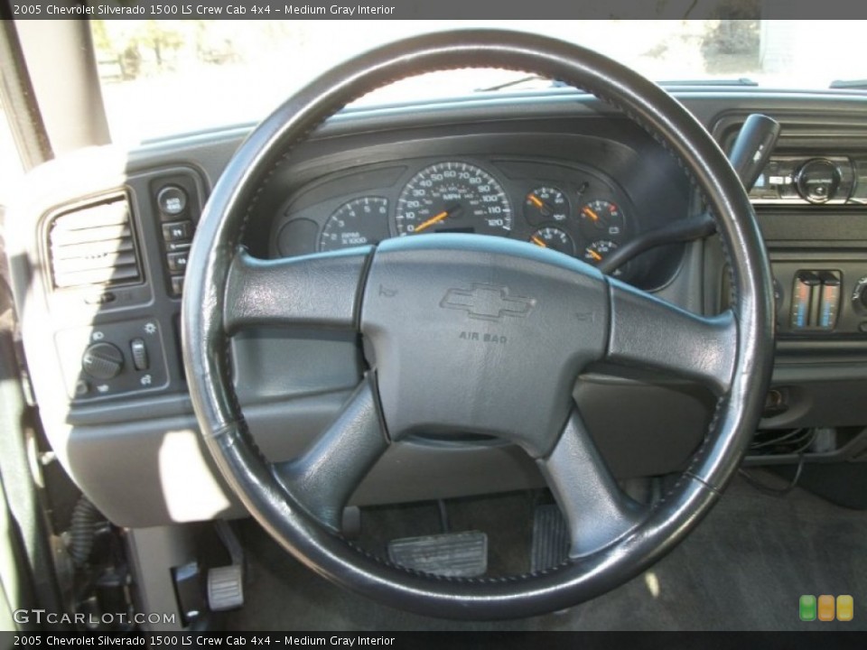 Medium Gray Interior Steering Wheel for the 2005 Chevrolet Silverado 1500 LS Crew Cab 4x4 #76979804