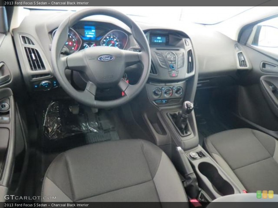 Charcoal Black Interior Prime Interior for the 2013 Ford Focus S Sedan #76986214