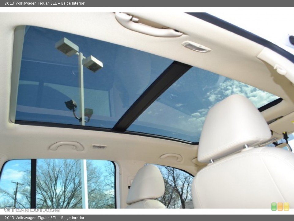 Beige Interior Sunroof for the 2013 Volkswagen Tiguan SEL #76988218