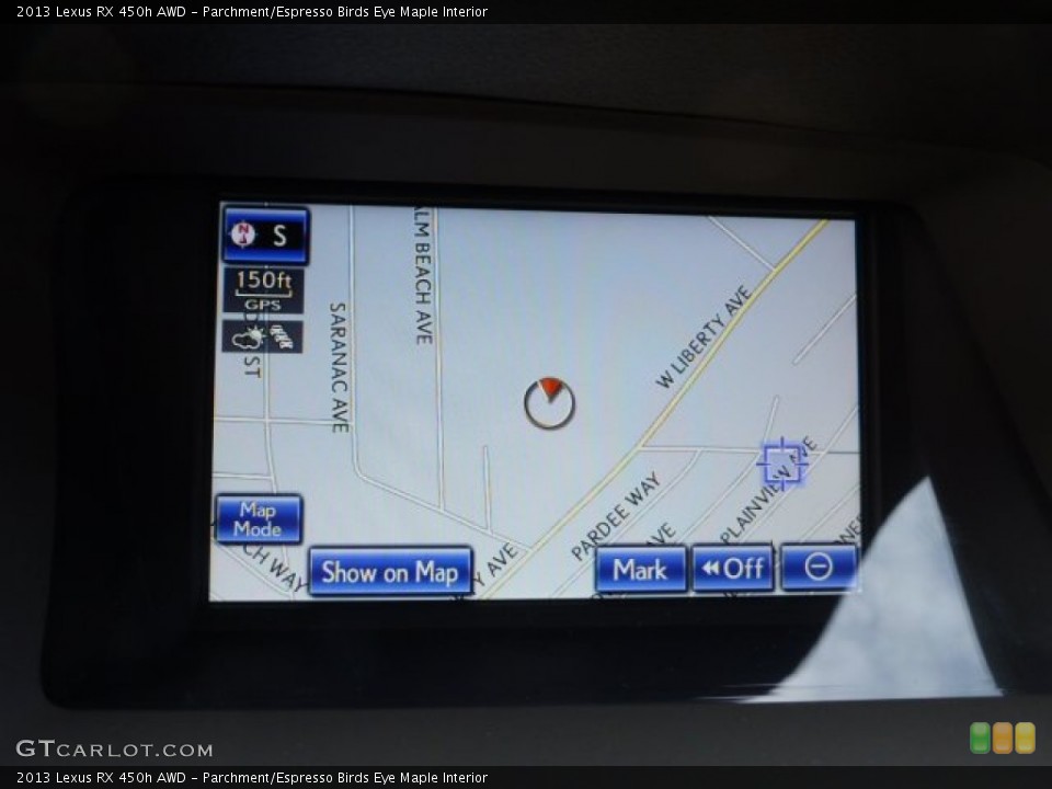 Parchment/Espresso Birds Eye Maple Interior Navigation for the 2013 Lexus RX 450h AWD #76993476