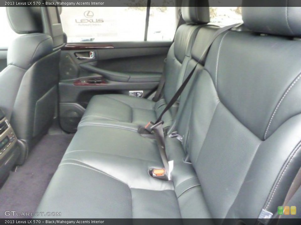 Black/Mahogany Accents Interior Rear Seat for the 2013 Lexus LX 570 #76993788
