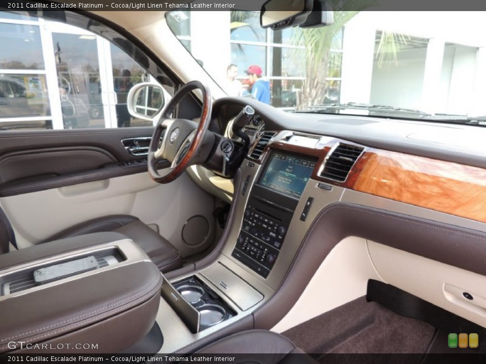 Cocoa/Light Linen Tehama Leather Interior Dashboard for the 2011 Cadillac Escalade Platinum #76995273