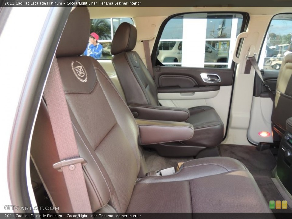 Cocoa/Light Linen Tehama Leather Interior Rear Seat for the 2011 Cadillac Escalade Platinum #76995344