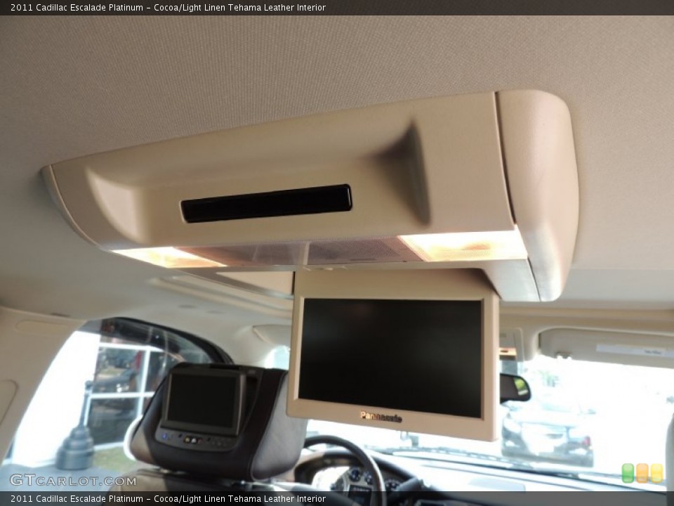 Cocoa/Light Linen Tehama Leather Interior Entertainment System for the 2011 Cadillac Escalade Platinum #76995391