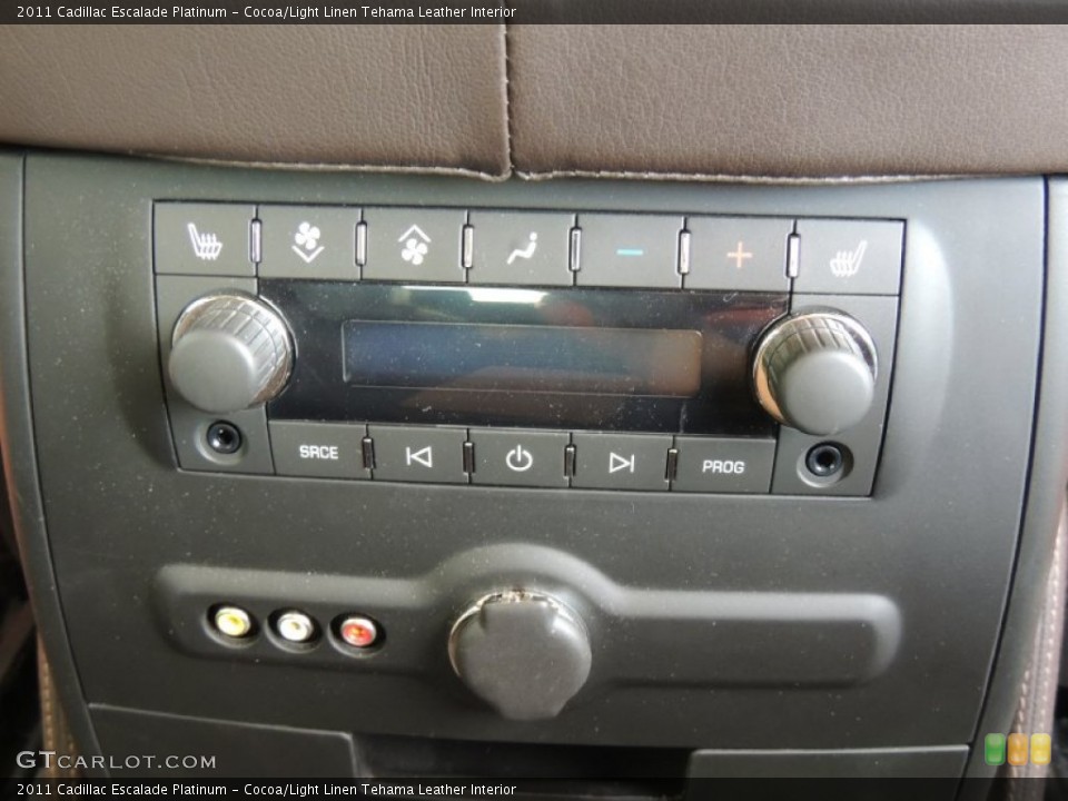 Cocoa/Light Linen Tehama Leather Interior Controls for the 2011 Cadillac Escalade Platinum #76995453