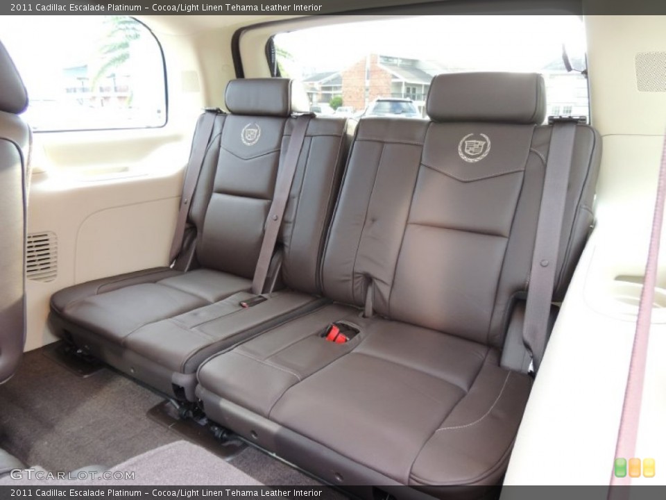 Cocoa/Light Linen Tehama Leather Interior Rear Seat for the 2011 Cadillac Escalade Platinum #76995513