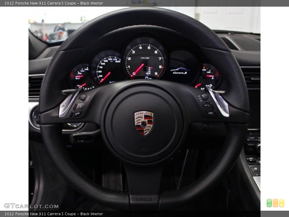 Black Interior Steering Wheel for the 2012 Porsche New 911 Carrera S Coupe #76997184